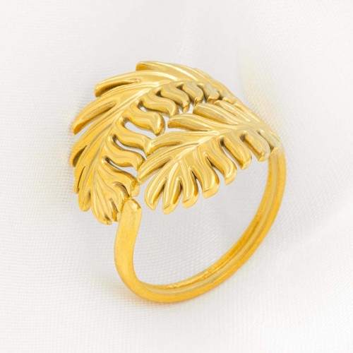 Bague PALMOJAS STEEL Gold Jonc ajouré réglable...