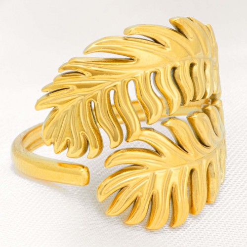 Bague PALMOJAS STEEL Gold Jonc ajouré réglable...