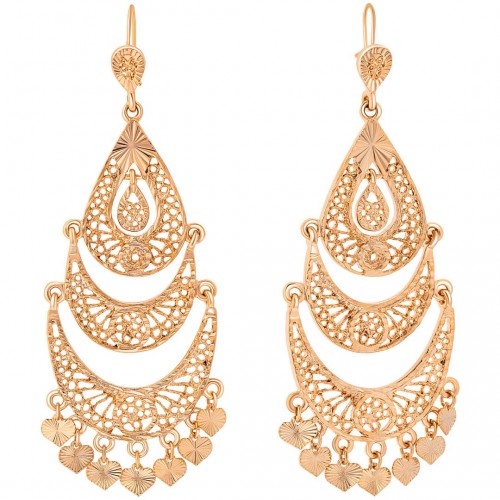 Boucles d'oreilles SOGAYA Gold Pendantes à pendentif Gitan tzigane Doré Laiton doré à l'or fin