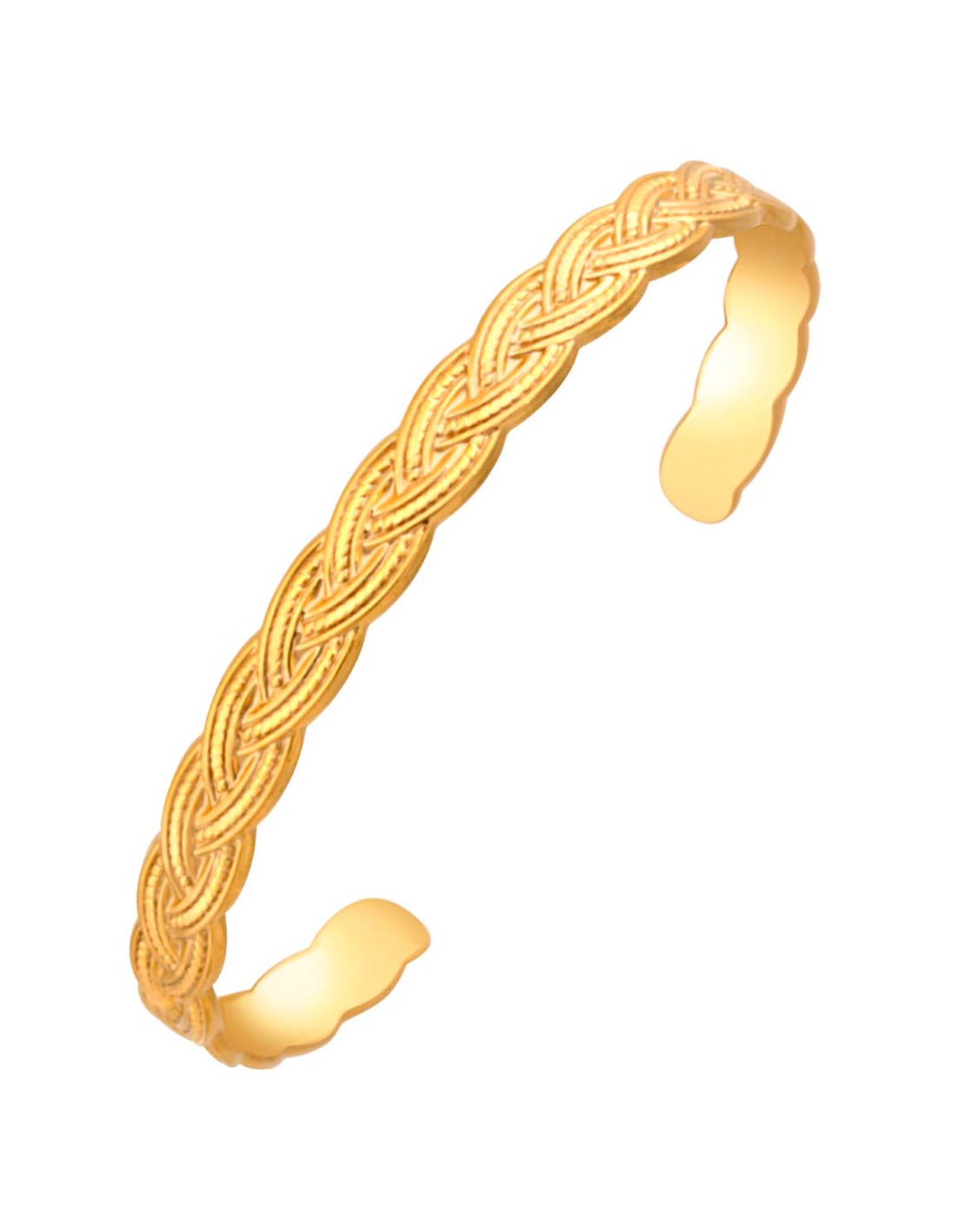 Bracelet fin jonc, acier inoxydable or, cauri naturel centré par des perles  rocaille vert olive, pour femmes, jeunes filles - Un grand marché