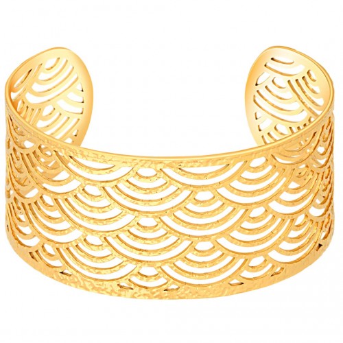 Bracelet ABANICIO STEEL Gold Manchette réglable...