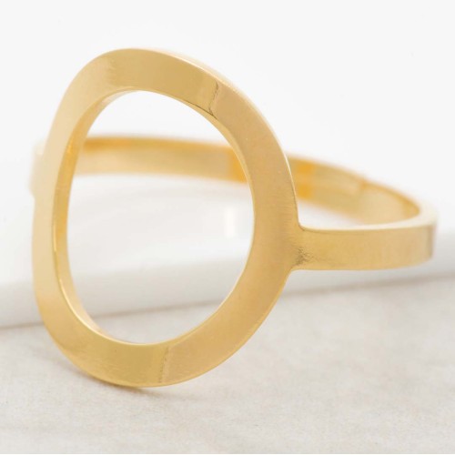 Bague OLEA Gold Jonc ajouré Doré Acier inoxydable doré à l'or fin