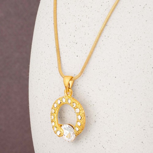 Collier REYLINA White Gold Ras de cou pendentif Couronne Doré et Blanc Doré à l'or fin Cristal