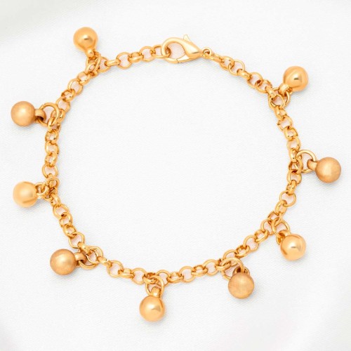 Bracelet TELINE Gold Bracelet chaine souple Pendentifs boules Doré Laiton doré à l'or fin