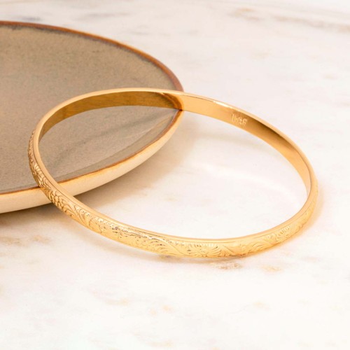 Bracelet SUBLIME Gold Jonc rigide Soieries Doré Laiton doré à l'or fin