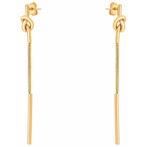 Boucles d'oreilles MARINERO Gold Pendantes longues Nœud Doré Laiton doré à l'or fin