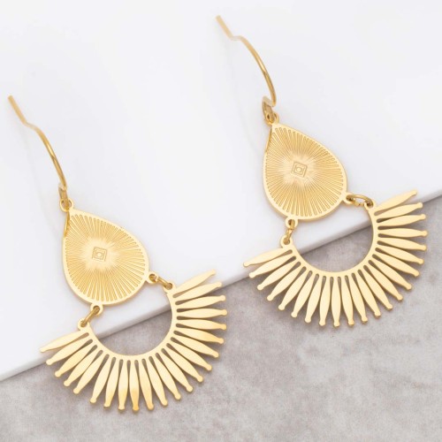 Boucles d'oreilles LOUXANE Doré Acier inoxydable doré à l'or fin