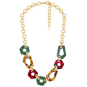 Collier ZEBRA Color Gold Ras de cou chaine souple zébré...