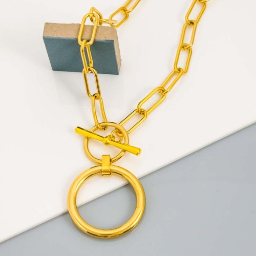 Collier THE CODE Gold Ras de cou pendentif chaine souple Contemporain Doré Acier inoxydable doré à l'or fin