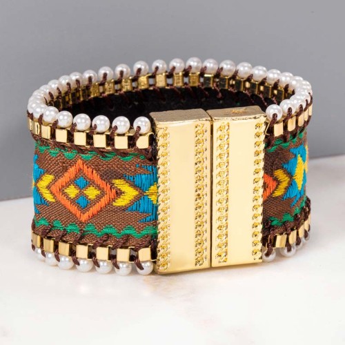 Bracelet ANTISSA Color Gold Manchette souple...