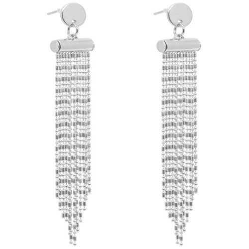 Boucles d'oreilles CELENA Silver Pendantes à pendentif Frange Argenté Rhodium