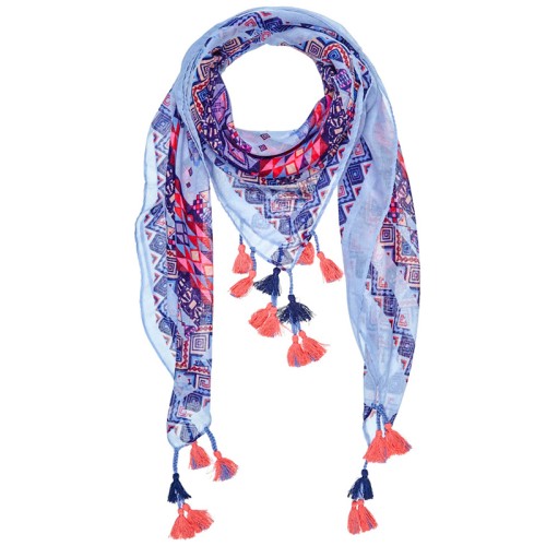 Foulard BUENOS AIRES Color Blue grand carré à...