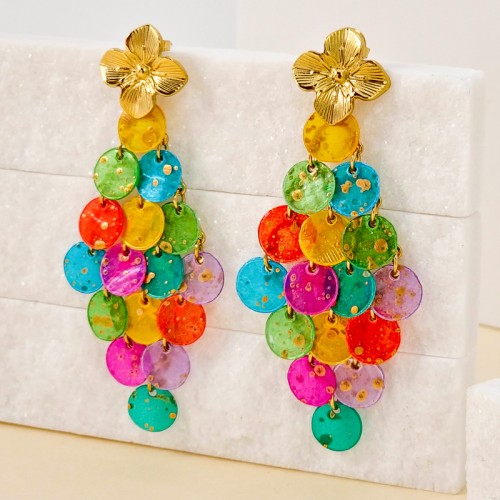 Boucles d'oreilles SHELL CURTAIN STEEL Color...