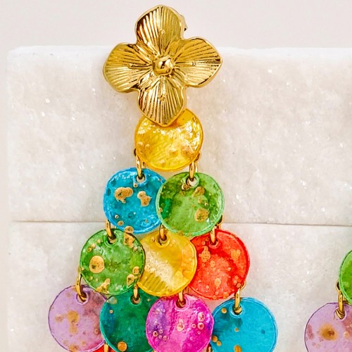 Boucles d'oreilles SHELL CURTAIN STEEL Color...