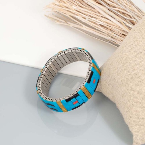 Bracelet ETOCHI Turquoise Silver Manchette...