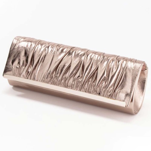 Maroquinerie CRUMPLED LEATHER Bronze & Silver pochette de soirée imitation cuir cuir froissé Argenté et Bronze Cuir synthétique