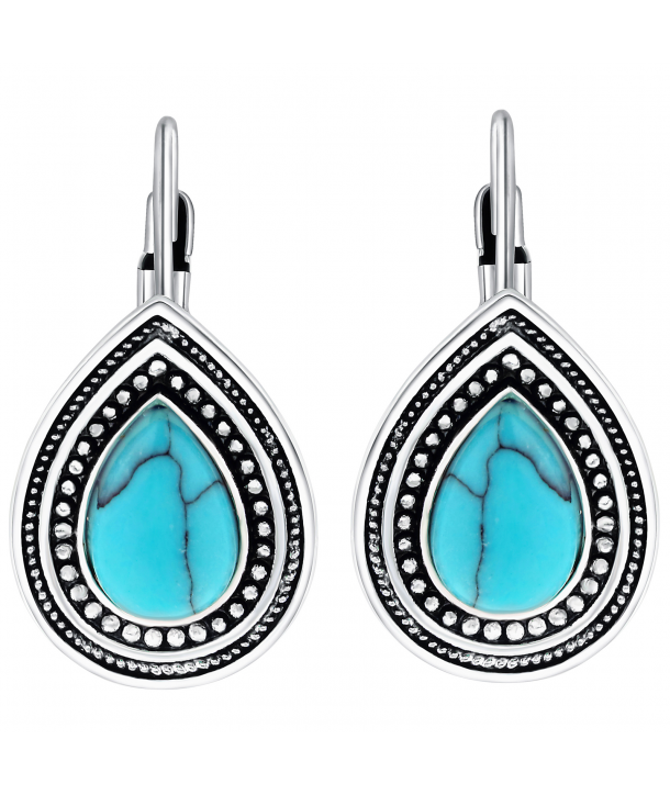 BOUCLES D'OREILLES - OKAOS SILVER BLUE