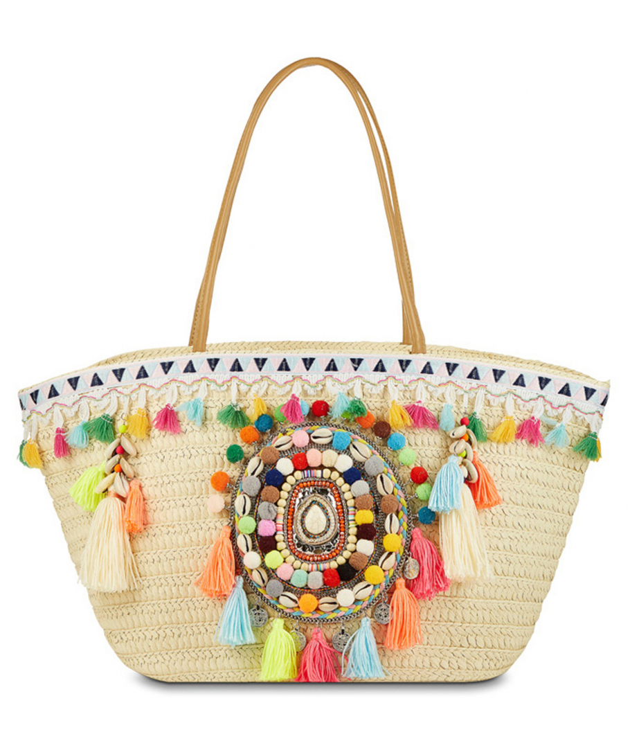Sac panier on sale pompon