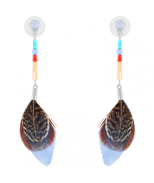 BOUCLES D'OREILLES - PLUMEA LIGHT BLUE