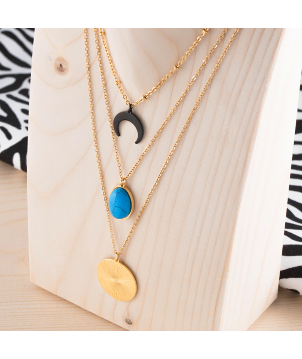 COLLIER - SOL Y MAR DORADA STEEL BLUE