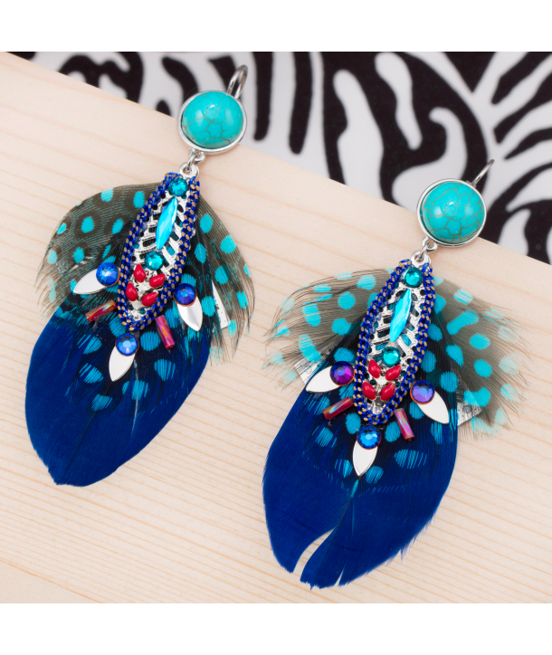 BOUCLES D'OREILLES - GALAPANGA BLUE SILVER