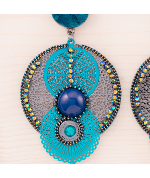 BOUCLES D'OREILLES - EGYPTO SILVER BLUE 2