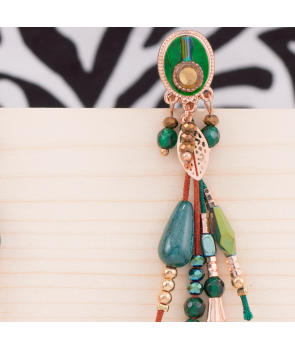 BOUCLES D'OREILLES - TANKA VERDE PINK GOLD 2