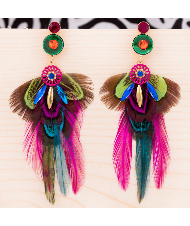 BOUCLES D'OREILLES - ATALIS CRYSTAL COLOR DORADA