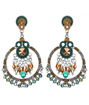 BOUCLES D'OREILLES - OLIVEAS KAKI SILVER 2