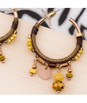 BOUCLES D'OREILLES - AROLANE MOSTAZA PINK GOLD 2