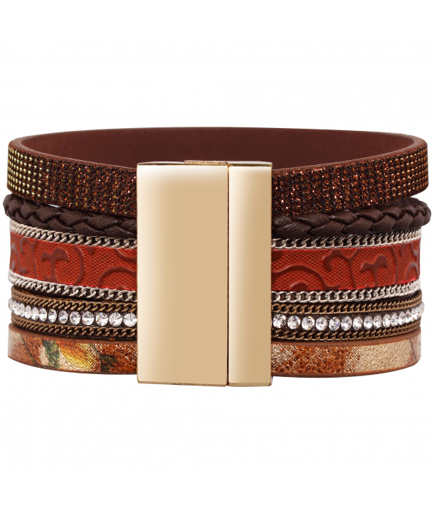 BRACELET - AZTEK CHOCO DORADA