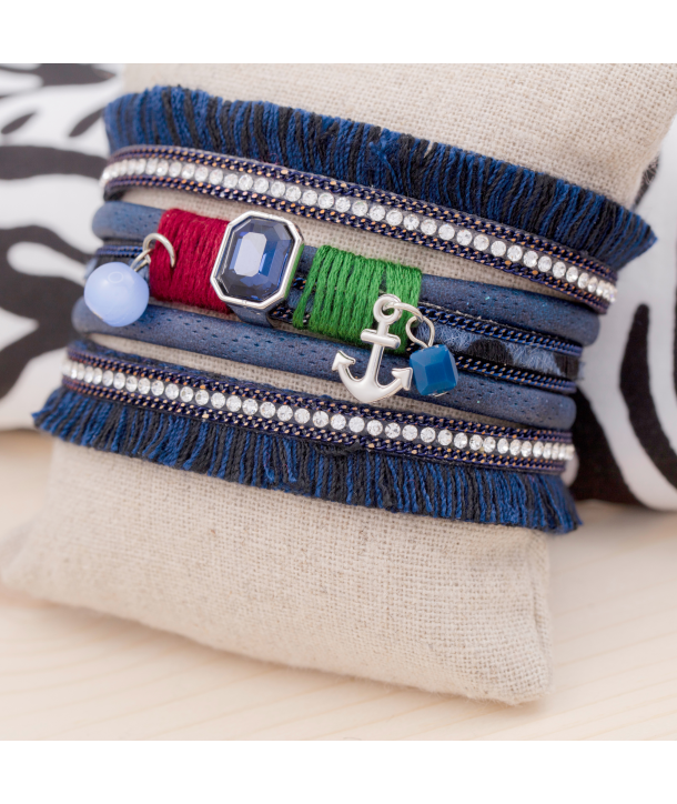 BRACELET - IKITOS BLUE SILVER