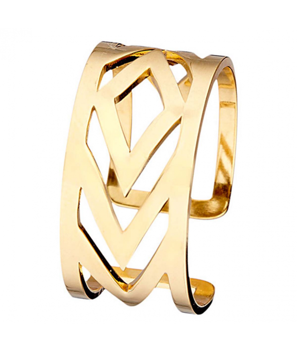 BAGUE - NAVAJO STEEL DORADA - réglable en acier doré à l'or fin ajourée