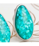 Boucles d'oreilles LUMISA VERDE SILVER puces clips argent et vert turquoise en pâte de verre Boucles d'oreilles LUMISA VERDE SILVER puces clips argent et vert turquoise en pâte de verre